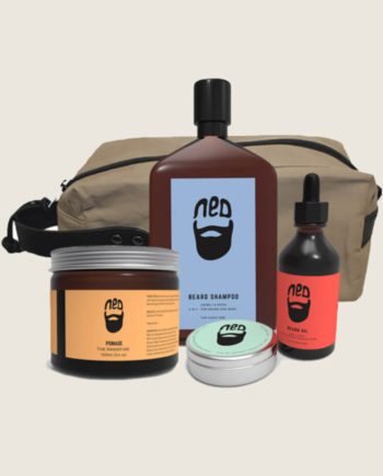 NED men's washbag - NED grooming products - NED men's wax - men's beard oil -men's grooming travel pack australia