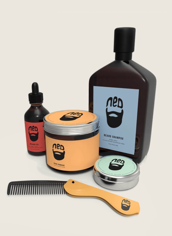 NED aloy grooming comb for men - ned hair wax - snap back grooming comb - NED beard oil australia - washbag kit