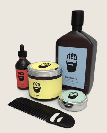 washbags - man kit - Men's grooming pack - NED beard comb - NED beard oil comb - NED wax for beards - men's hair wax -